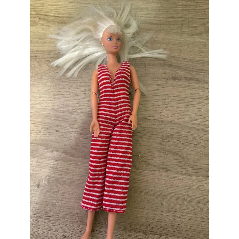 Vintage 1980's Flair/Totsy Red and White Jumpsuit